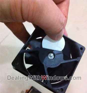 cpu fan sticker removal