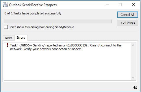 Outlook Can’t Send emails