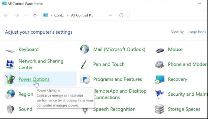 windows 11 power options